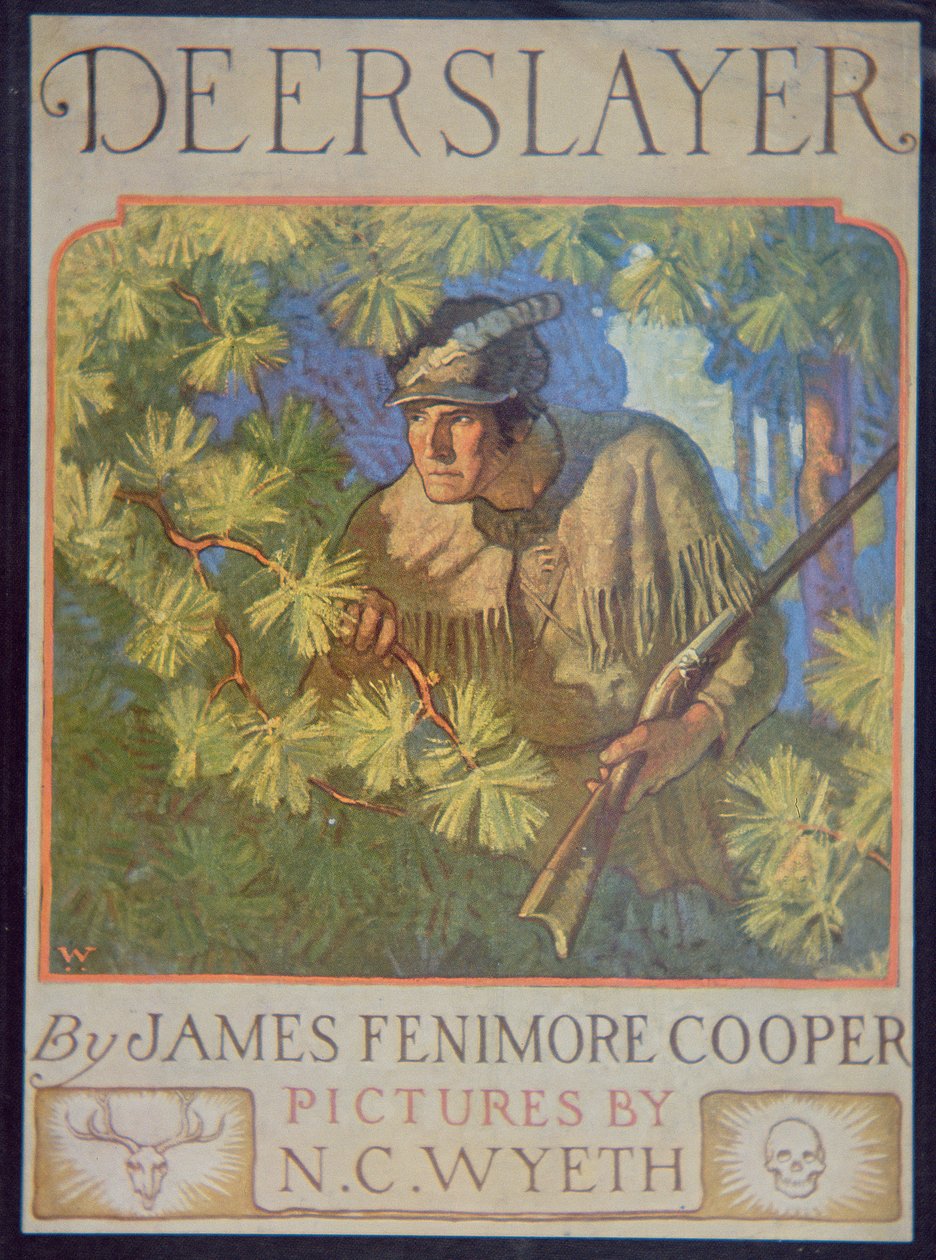 Capa do "The Deerslayer" de James Fennimore Cooper (1759-1851) 1929 (cor litho) de Newell Convers Wyeth