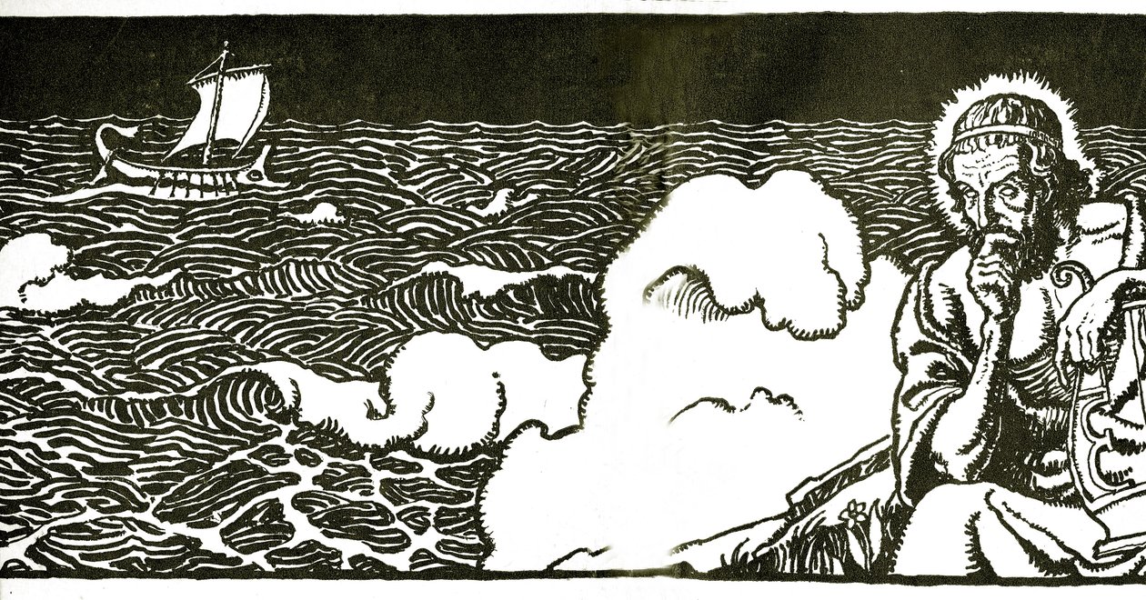 Frontispício para a Odisseia de Homero por George Herbert Palmer, 1929 de Newell Convers Wyeth