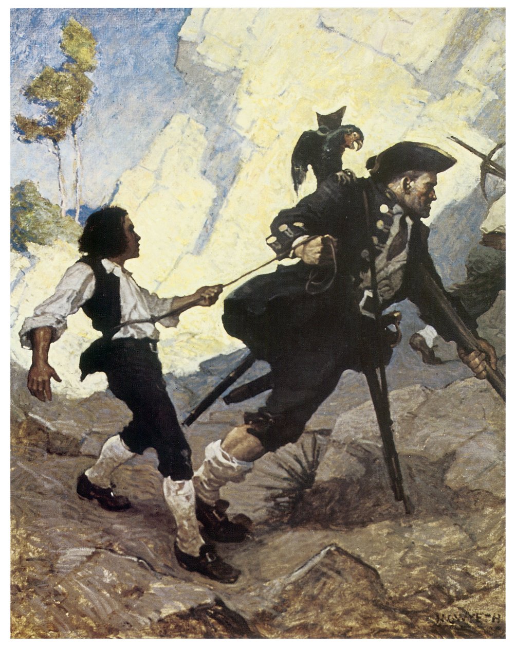Ilustração de 1911 por Newell Convers Wyeth (1882-1945) para o romance "L
