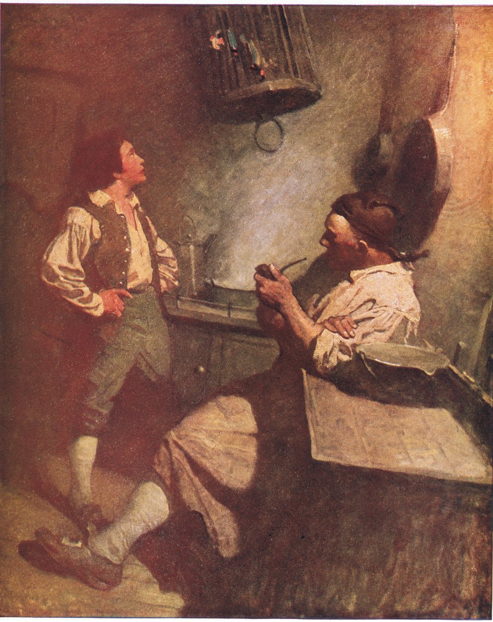 Long John Silver e Hawkins: Para mim, ele foi gentil e sempre feliz em me ver na cozinha de Newell Convers Wyeth