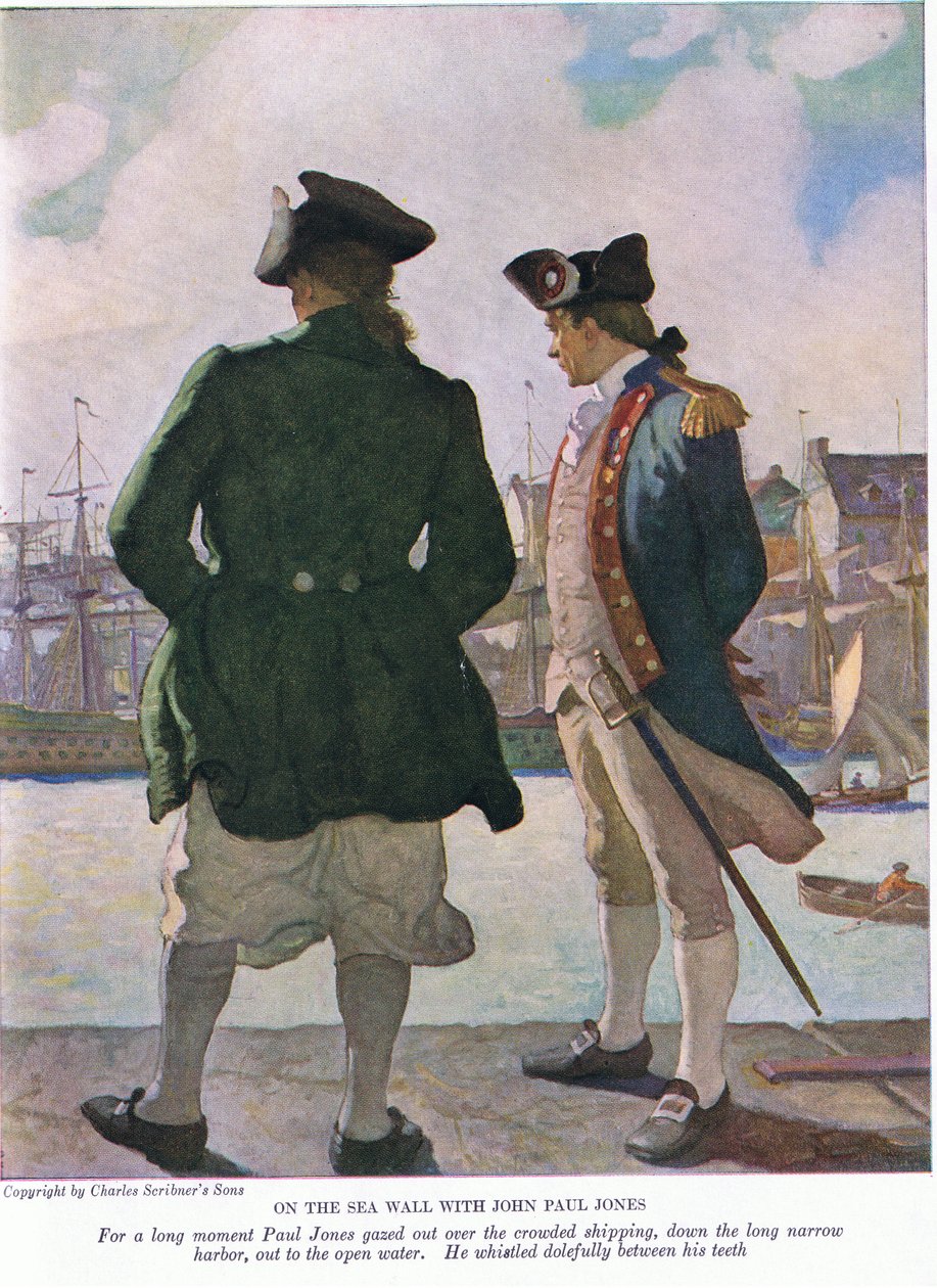 Na parede do mar com John Paul Jones: Por um longo momento John Paul olhou para o porto ao longo do porto, em 1928 de Newell Convers Wyeth