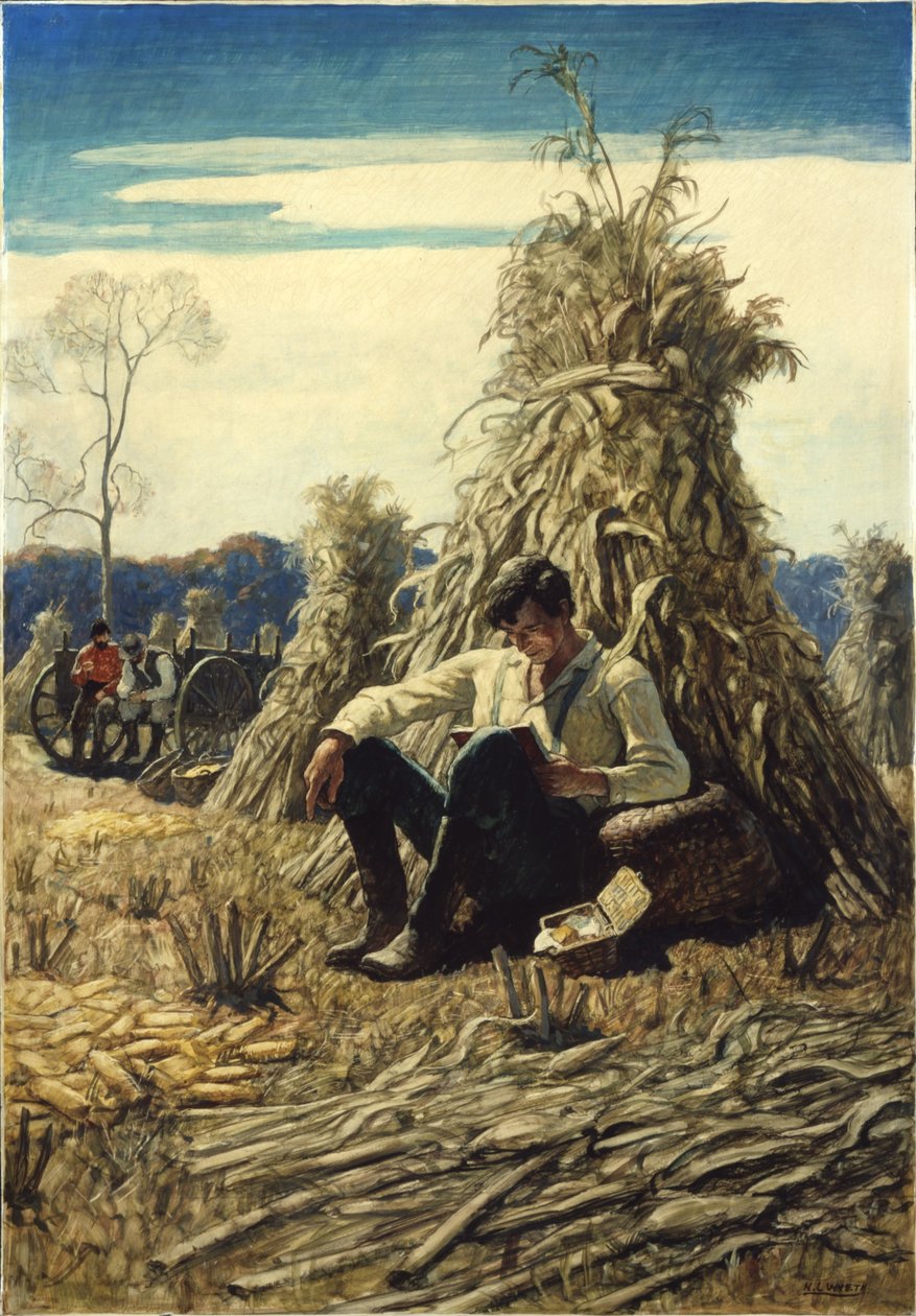 Peculiarsome Abe, 1940 (óleo no painel do Renascimento) de Newell Convers Wyeth