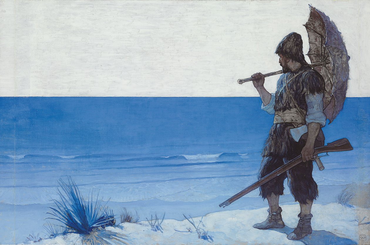 Robinson Crusoe: Endpaper de Newell Convers Wyeth