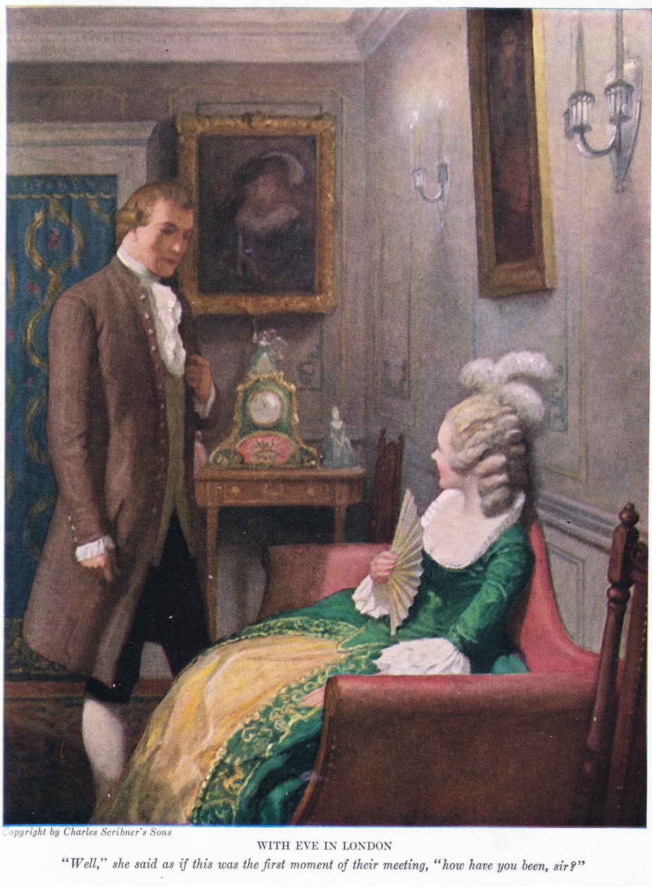 Com Eve em Londres! Bem, ela disse como se fosse o primeiro momento do encontro deles, como você tem sido senhor , 1928 de Newell Convers Wyeth