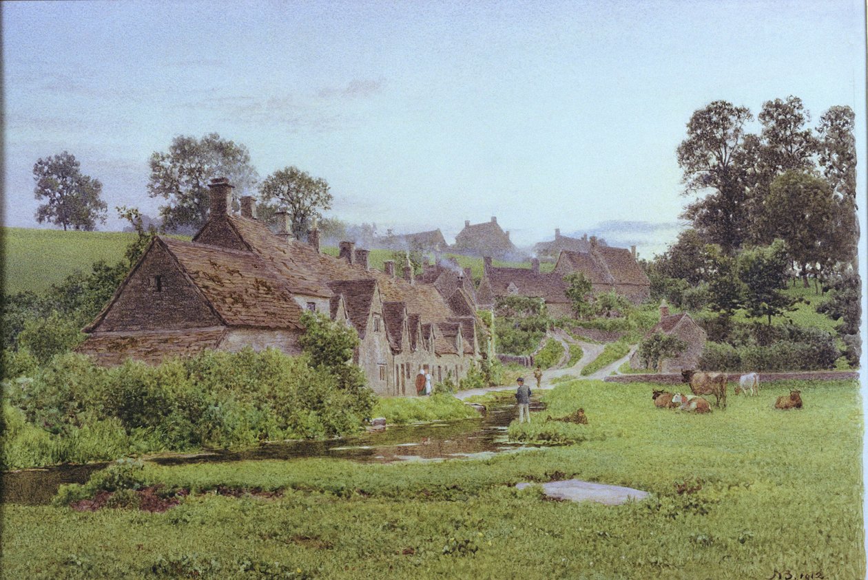Noite em Arlington Row, Bibury, Gloucestershire de Newton Bennett