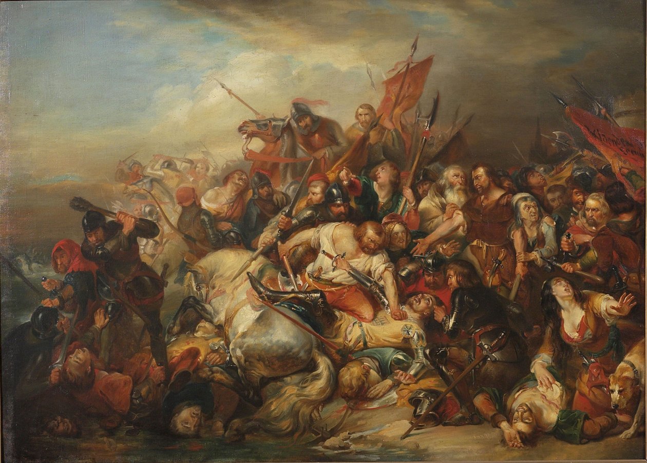 A Batalha das Esporas Douradas em 11 de julho de 1302. de Nicaise de Keyser