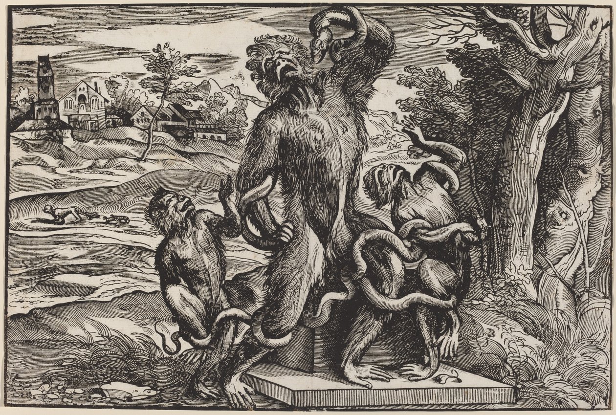 Caricatura do Grupo Laocoonte de Niccolò Boldrini after Titian