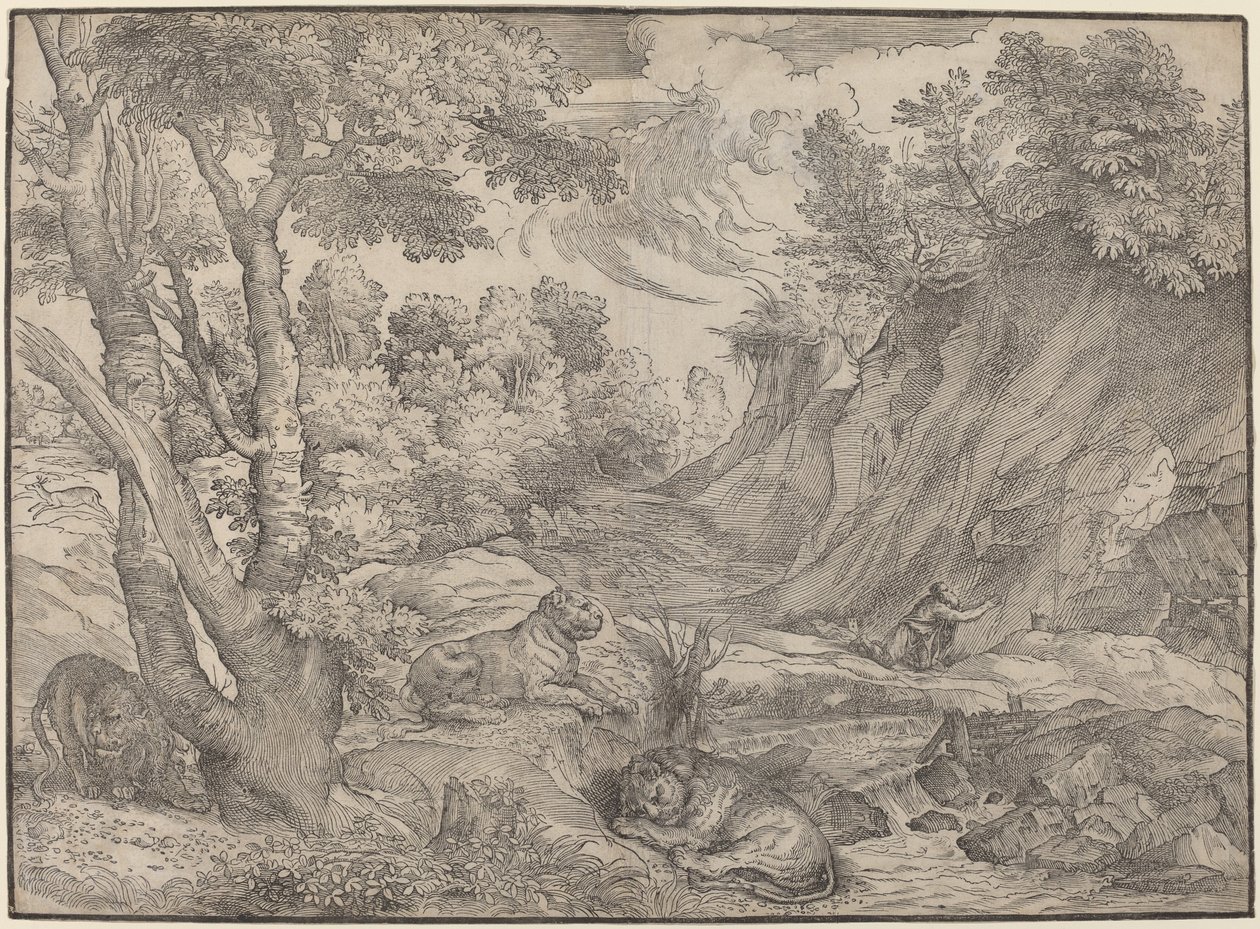 São Jerônimo no deserto de Niccolò Boldrini after Titian