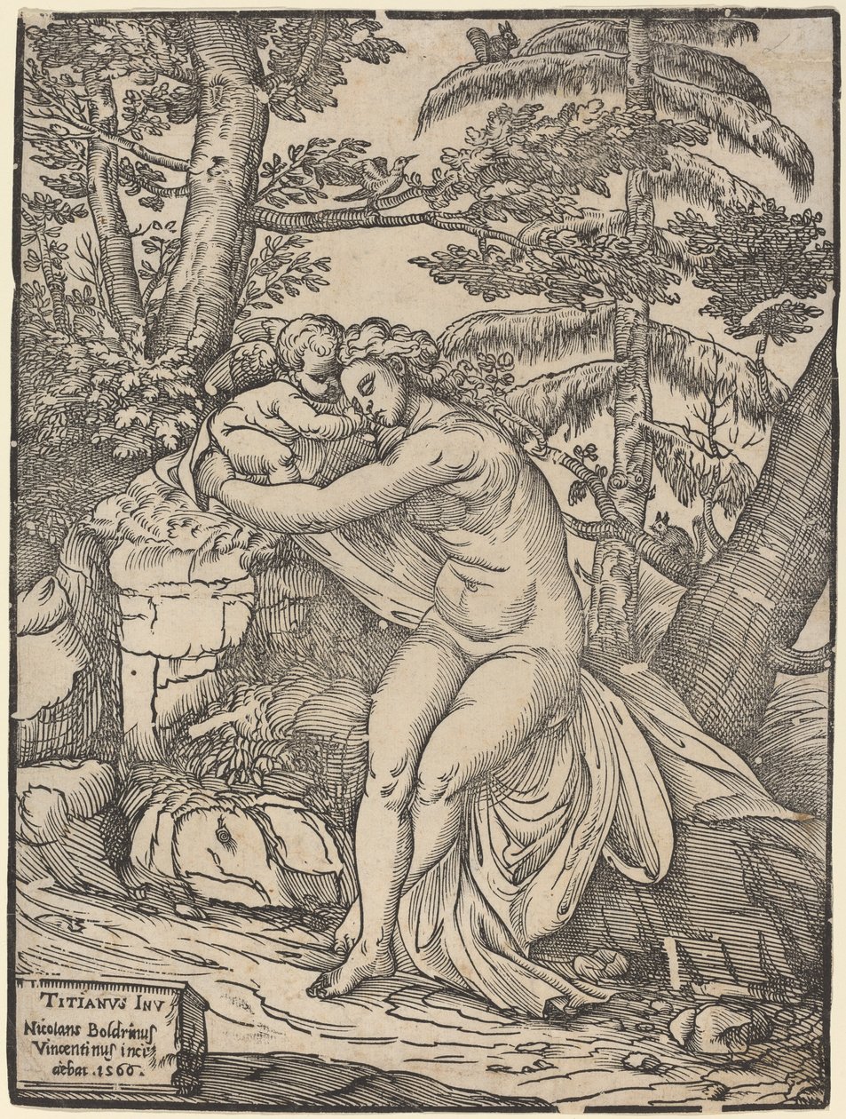 Vênus e Cupido de Niccolò Boldrini after Titian