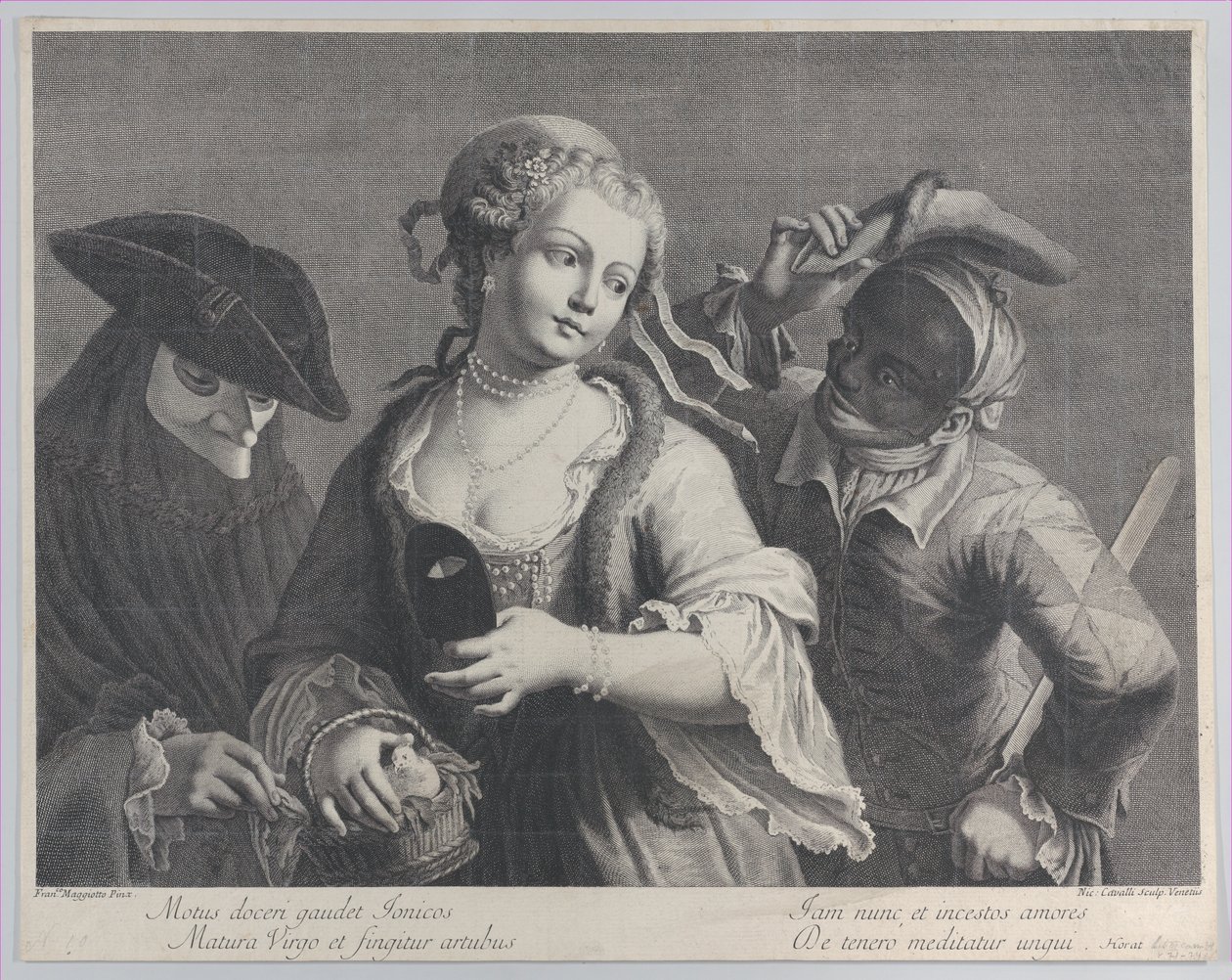 Três figuras de meio comprimento de um carnaval veneziano, 1750-1822., 1750-1822. de Niccolò Cavalli