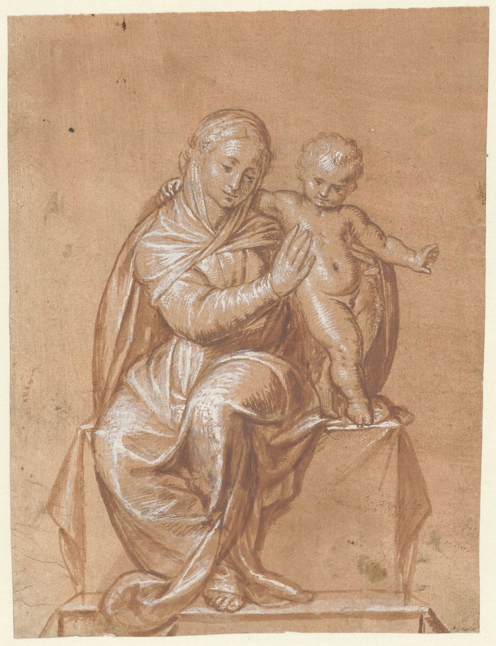 Madonna sentada com criança de Niccolò Giolfino (I)