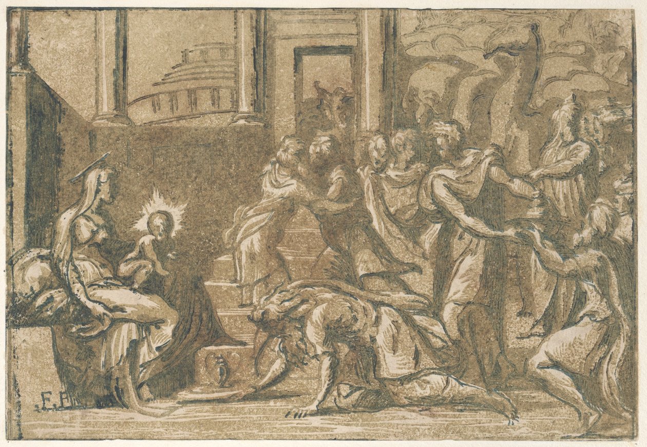 A Adoração dos Magos, 1540-50., 1540-50. de Giuseppe Niccolò Vicentino