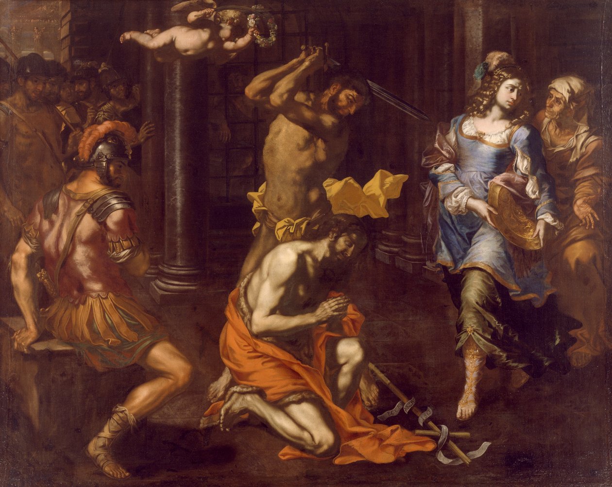 A decapitação de São João Baptista por Niccolo de Simone (activo 1636-1655), óleo sobre tela de Niccolò de Simone