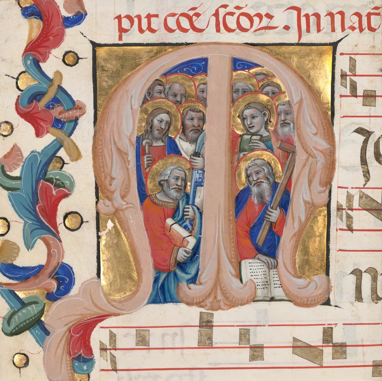Inicial M: Os Apóstolos de Niccolò di Giacomo da Bologna