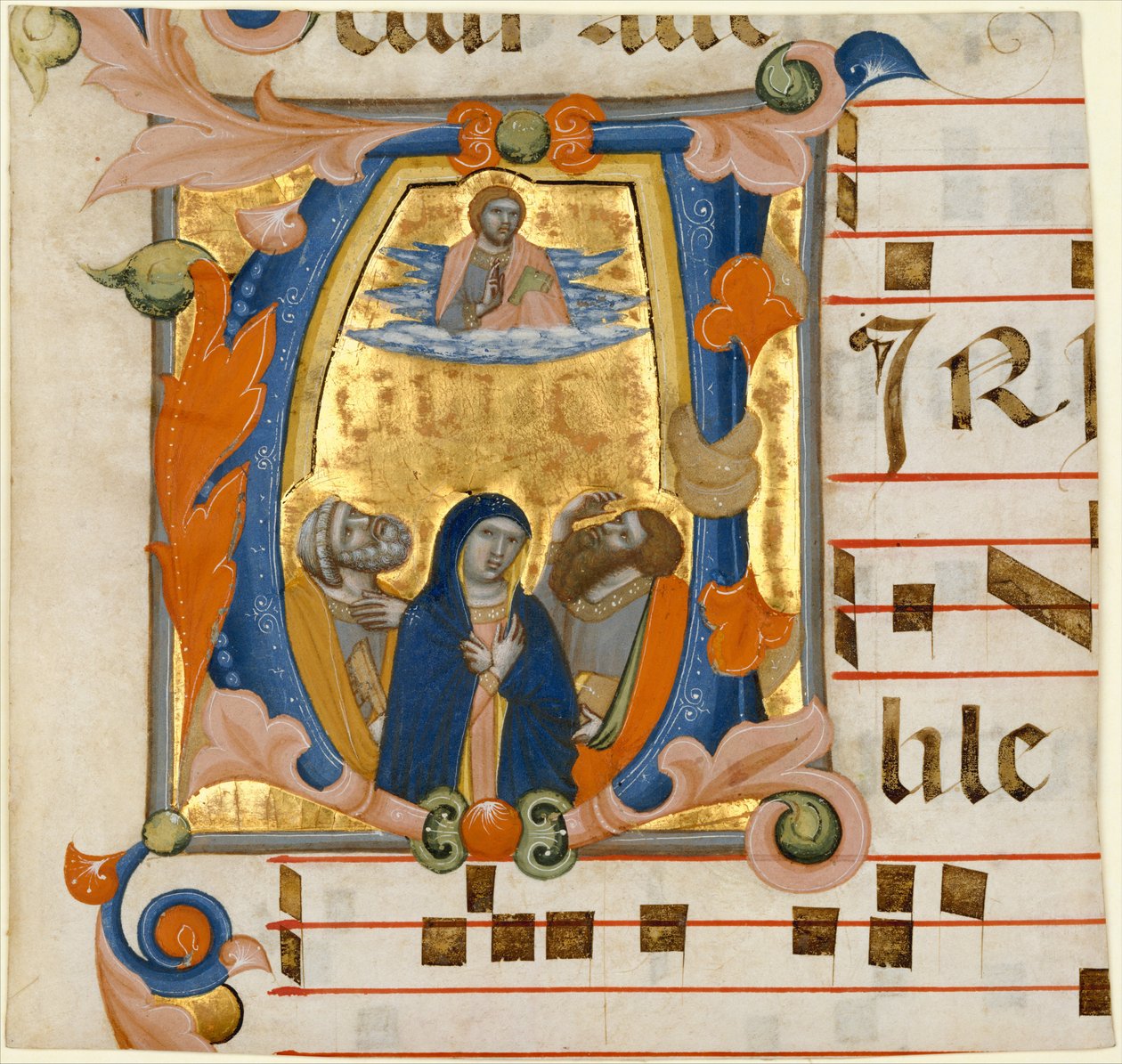 Ascensão em um V inicial, ca. 1342-50. de Niccolò di ser Sozzo