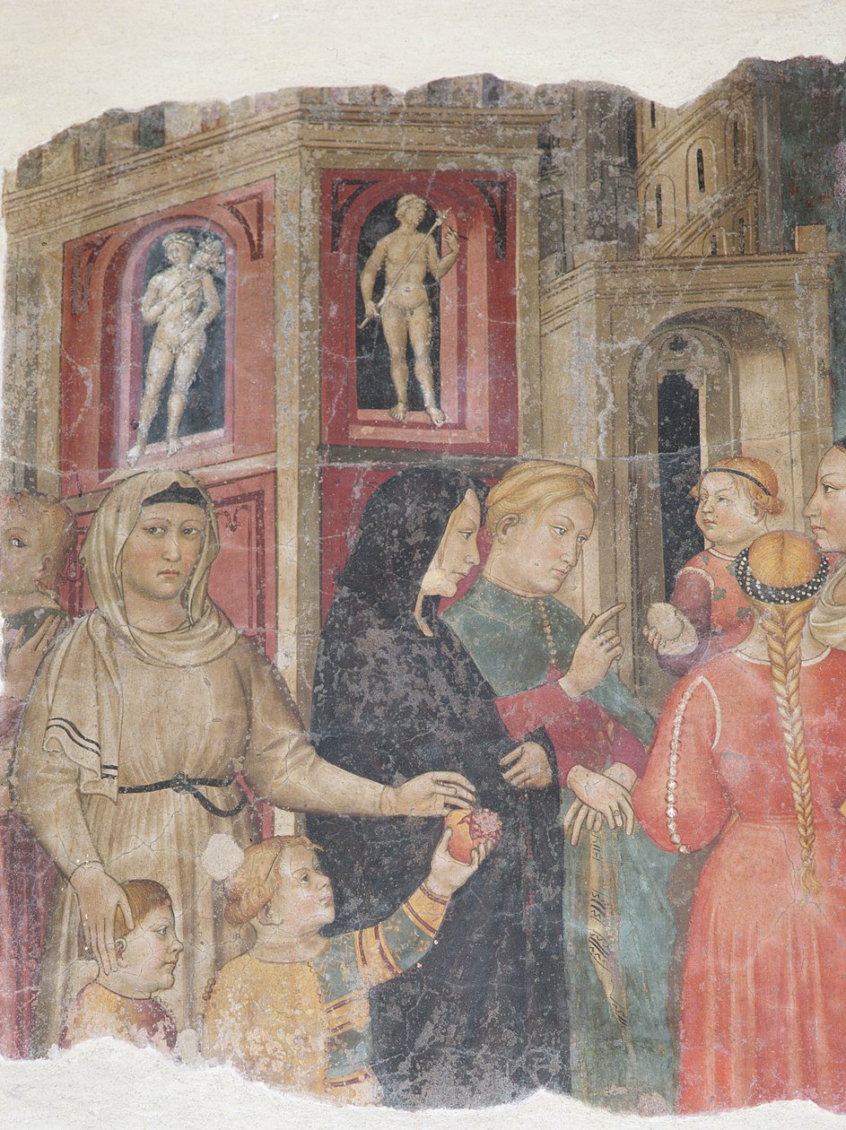 Detalhe do Capitani della Misericordia, 1386 de Niccolò Pietro di Gerini