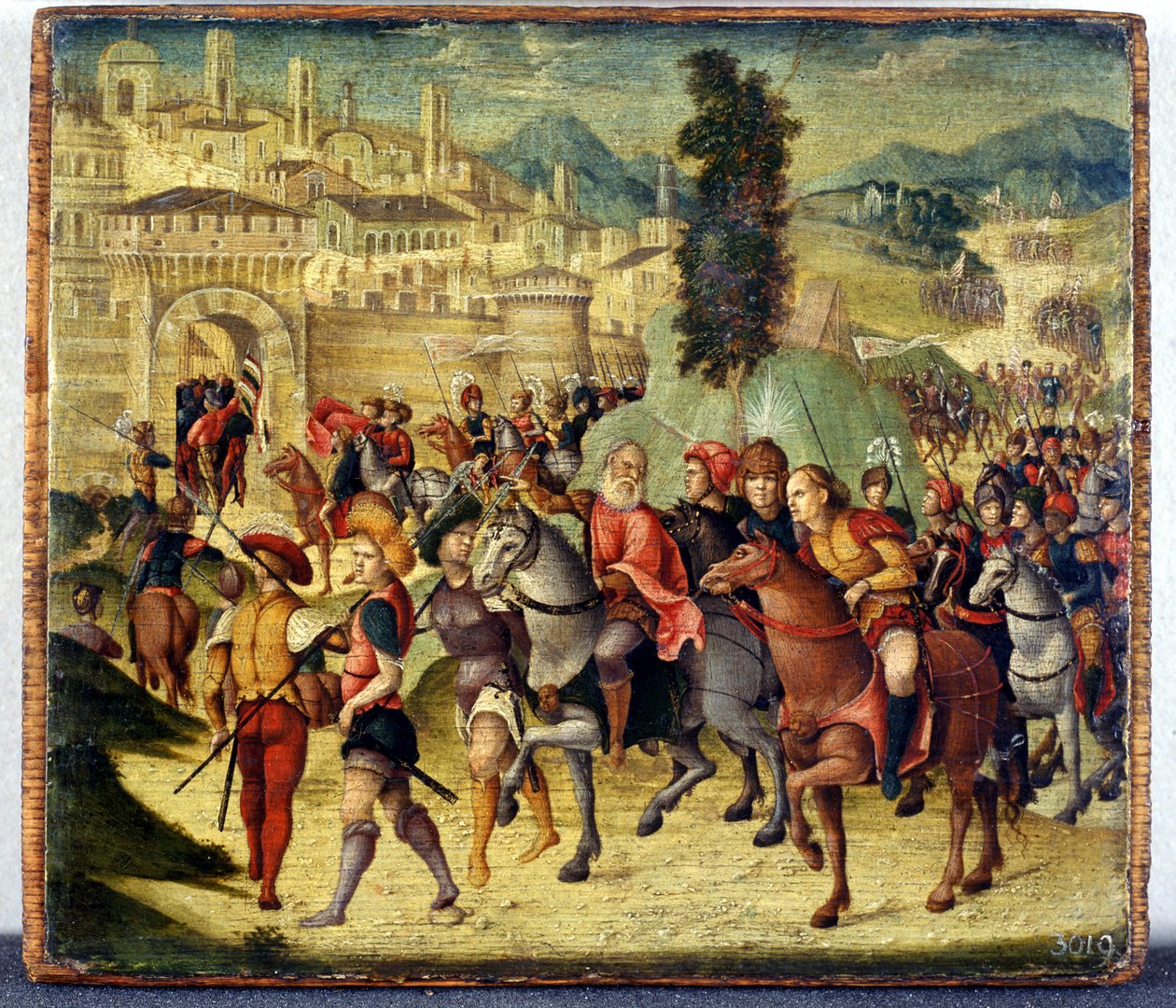 Cena da história romana (tempera na madeira) de Niccolo the Younger Giolfino