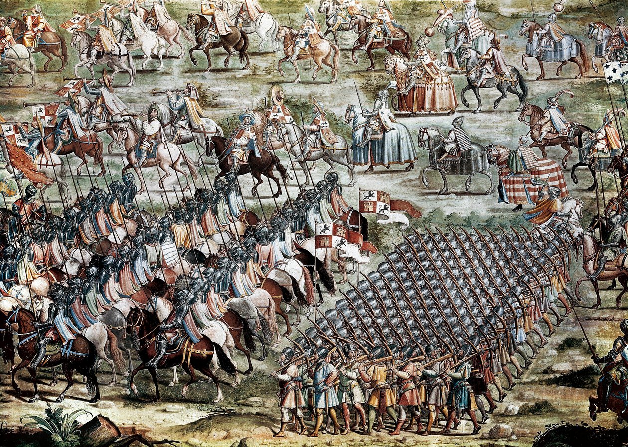 A batalha de Higueruela em 1/07/1431 contra o exército de João II de Castela (1405-1454) e o de Maomé IX de Niccolo (and workshop) Granello