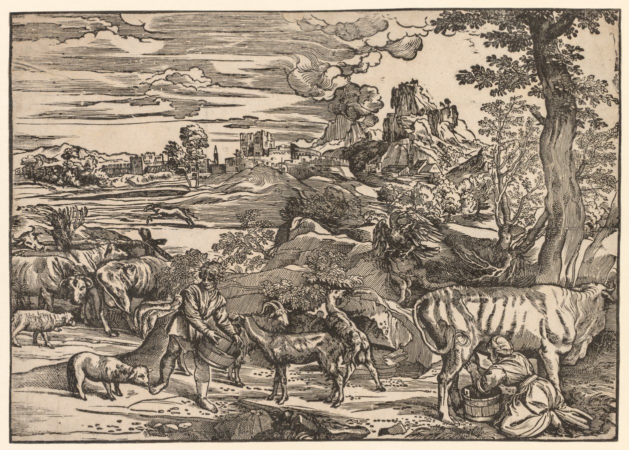 Paisagem com uma leiteira de Niccolo Boldrini