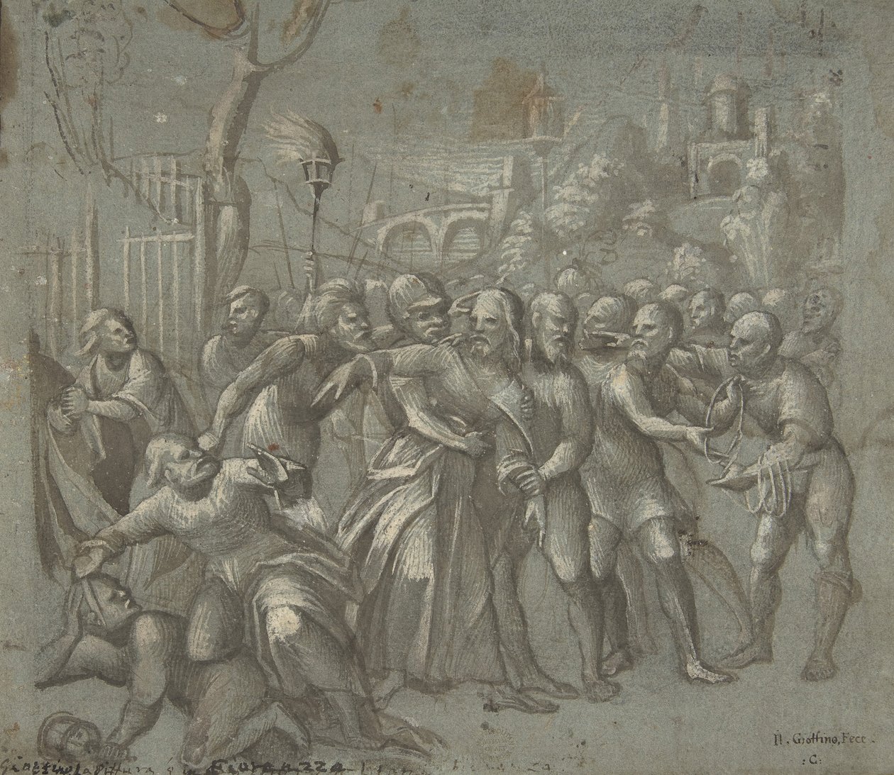 A Prisão de Cristo, c. 1545-46. de Niccolo Giolfino