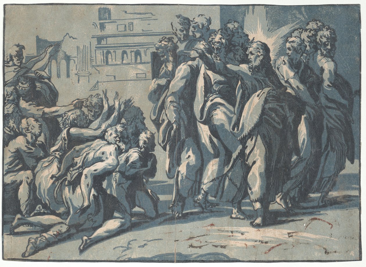 Cristo curando os leprosos, 1540-50., 1540-50. de Niccolo Vicentino