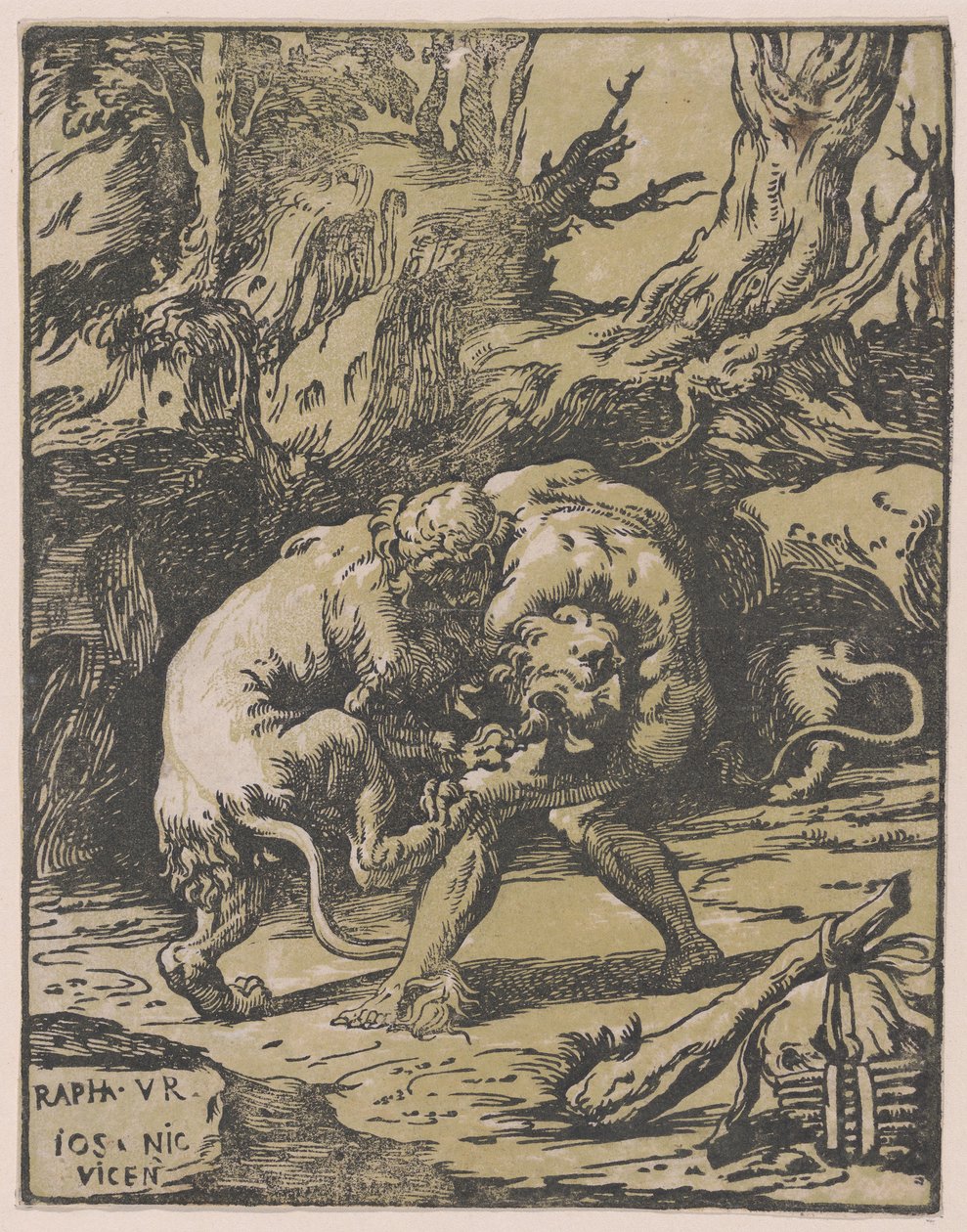 Hércules e o Leão da Nemeia, 1540-50., 1540-50. de Niccolo Vicentino