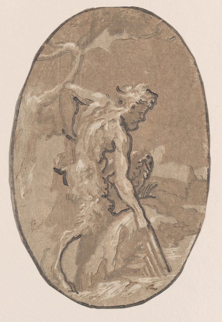 Marsyas desenhando o Syrinx do rio, ca. 1540-50., c. 1540-50. de Niccolo Vicentino