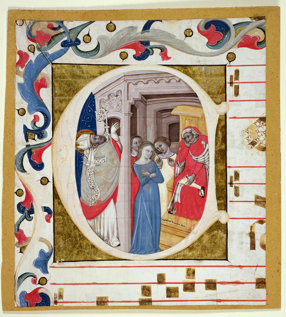 Sra. 278A: Corte inicial Historiado de um anti-foner (vellum) de Niccolo di Giacomo