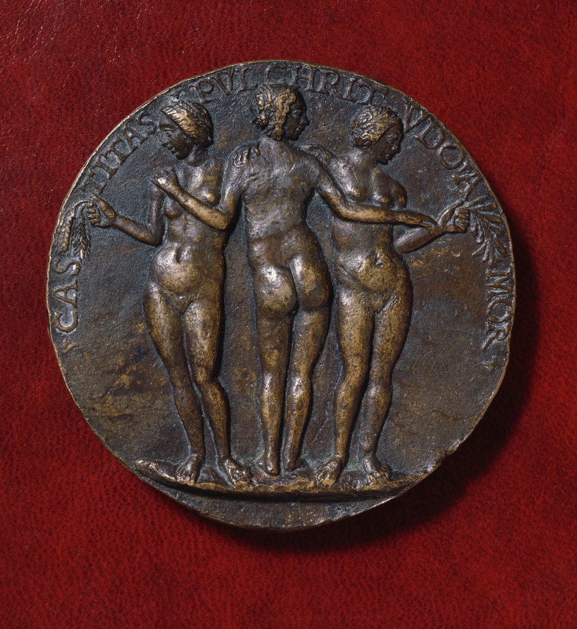 Medalha que representa as Três Graças (bronze) de Niccolo di Giovanni Fiorentino