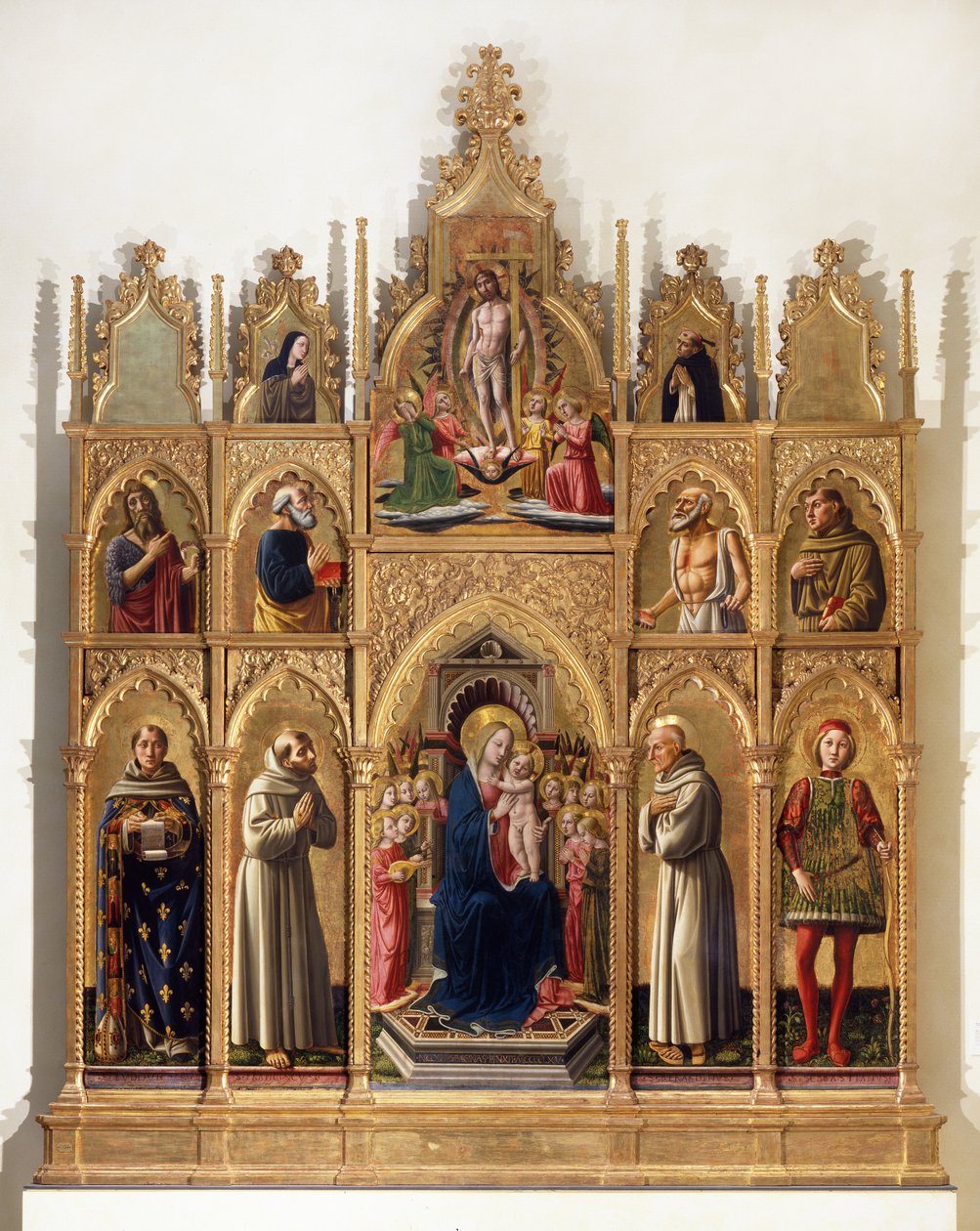 Madonna entronizada com Criança, Anjos e Santos (Cagli Polyptych) de Niccolo di Liberatore