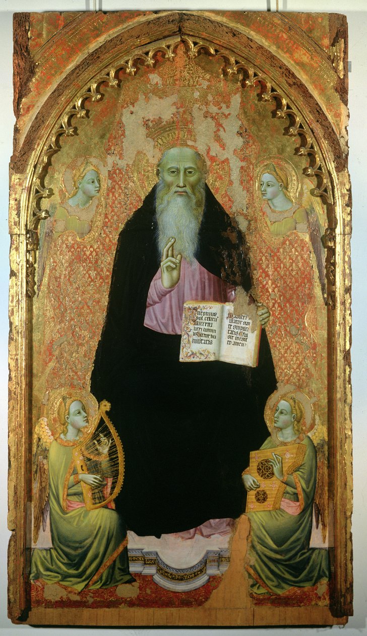 Santo Antão Abade Segurando o Livro dos Antigos, 1371 de Niccolo di Tommaso