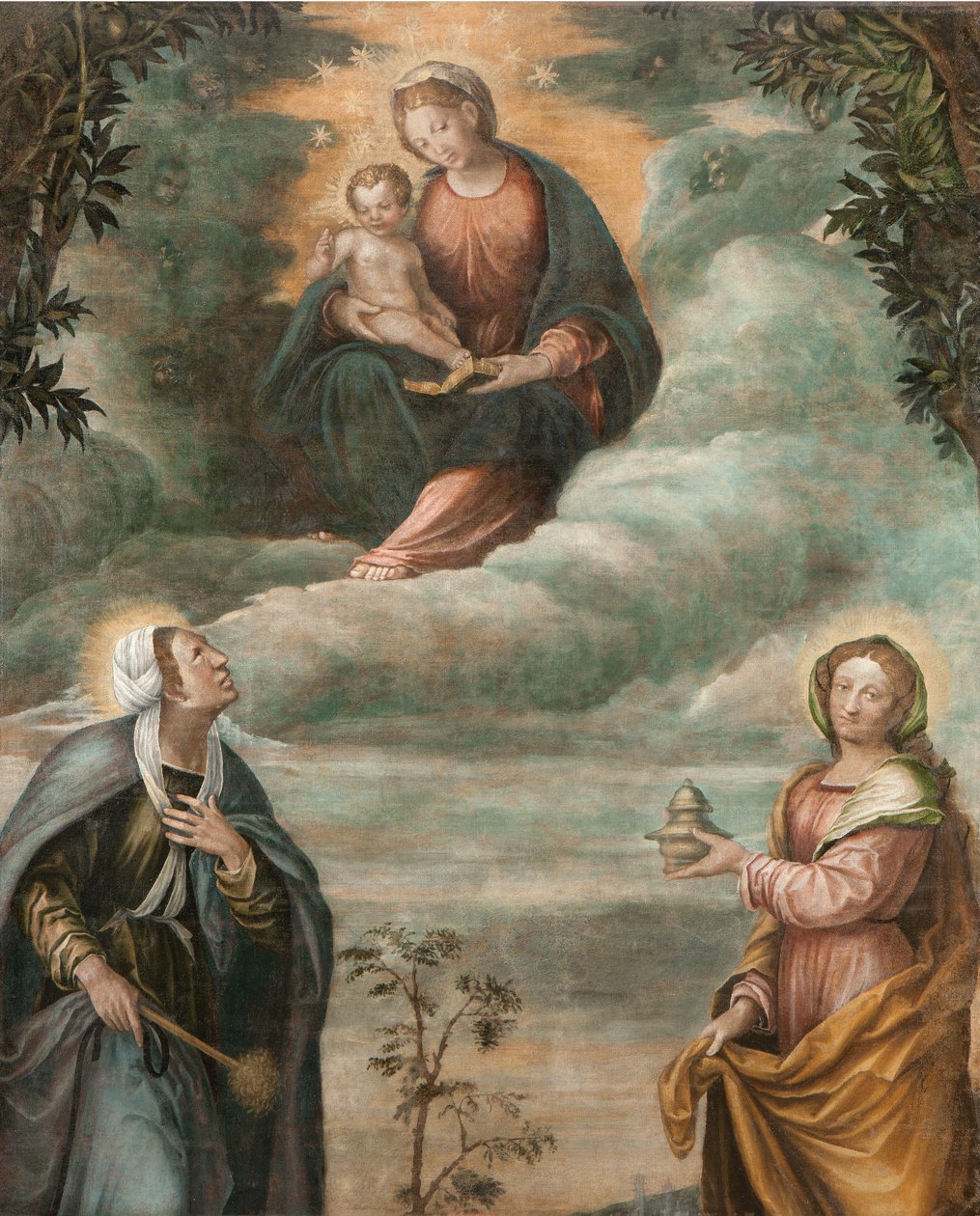 Madona Imaculada com o Menino Jesus e os Santos (óleo sobre tela) de Niccolo the Younger Giolfino