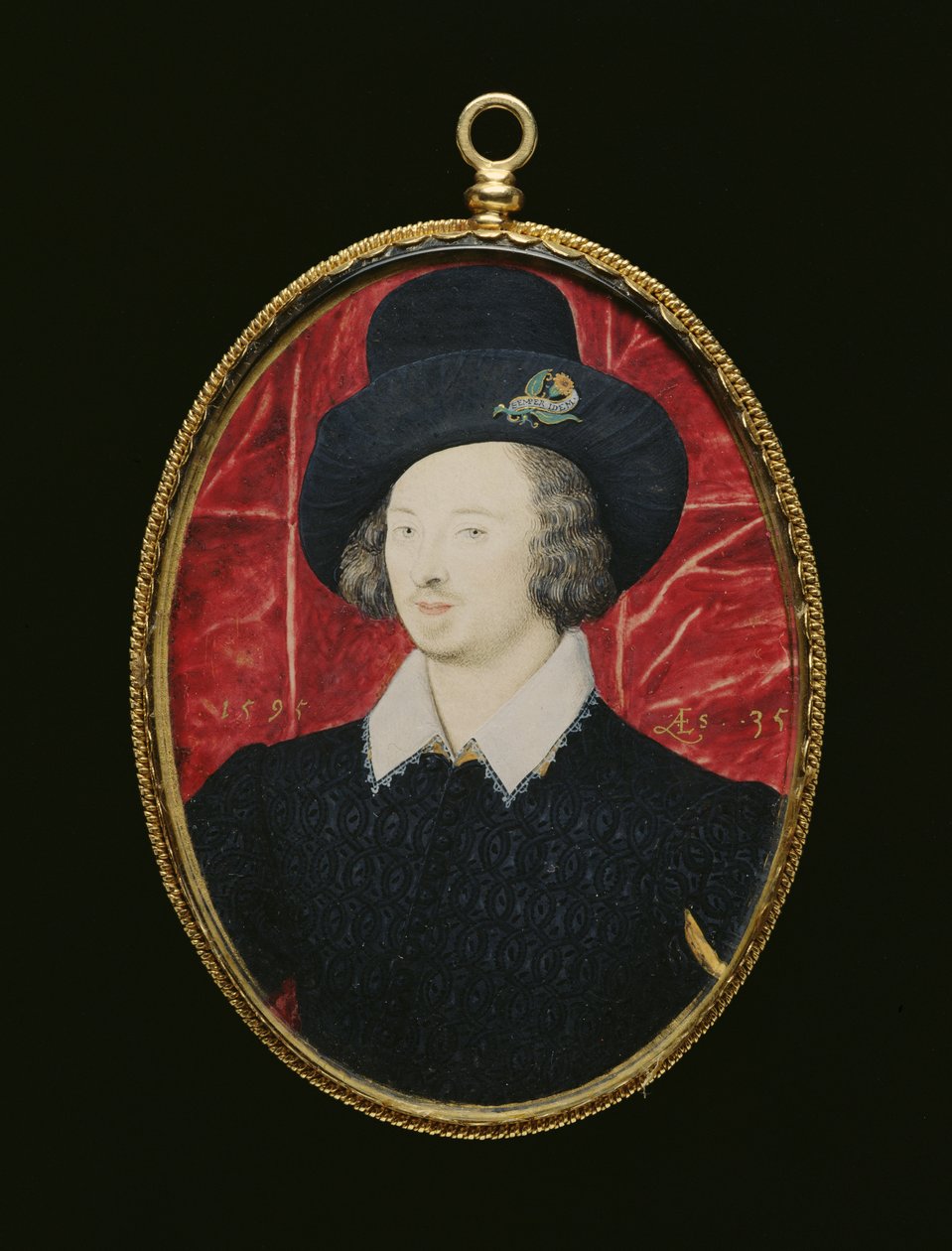 No. 3850 Retrato de Sir Henry Slingsby (c.1560-1634) 1595 (wc em pergaminho no cartão) de Nicholas Hilliard