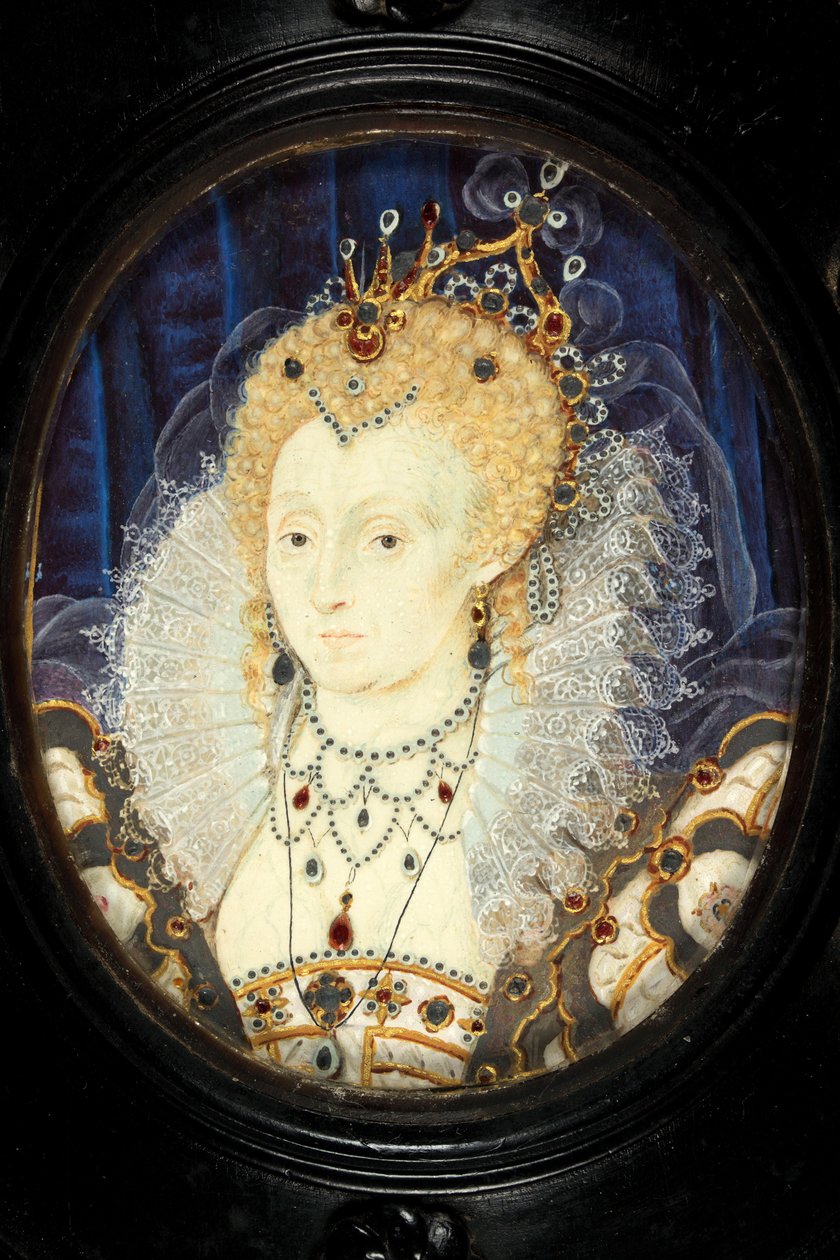 Rainha Elizabeth I, c.1590 (wc em velino) de Nicholas Hilliard