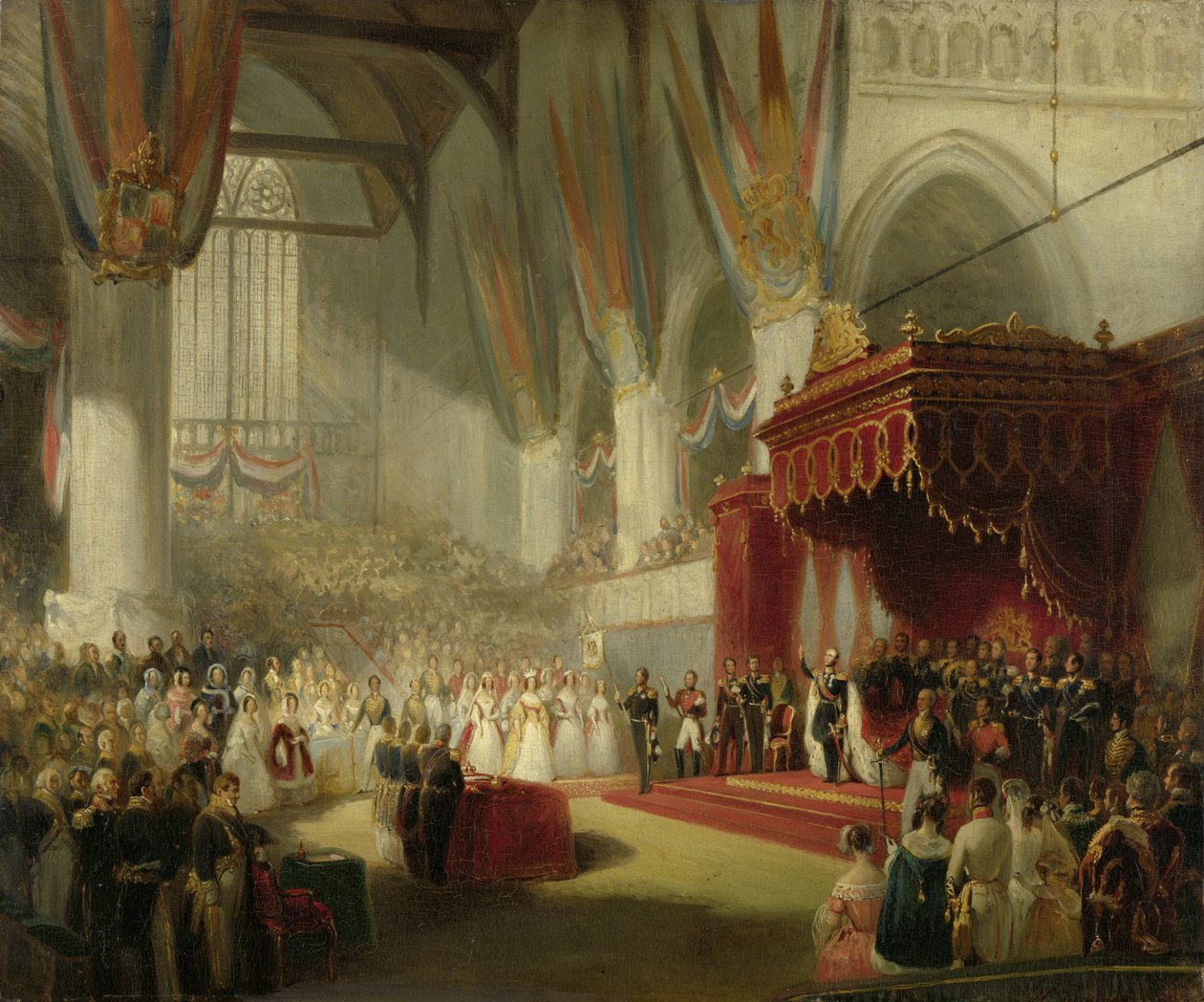 A inauguração do rei Guilherme II na Nova Igreja em Amsterdã, em 28 de novembro de 1840 de Nicholas Pieneman