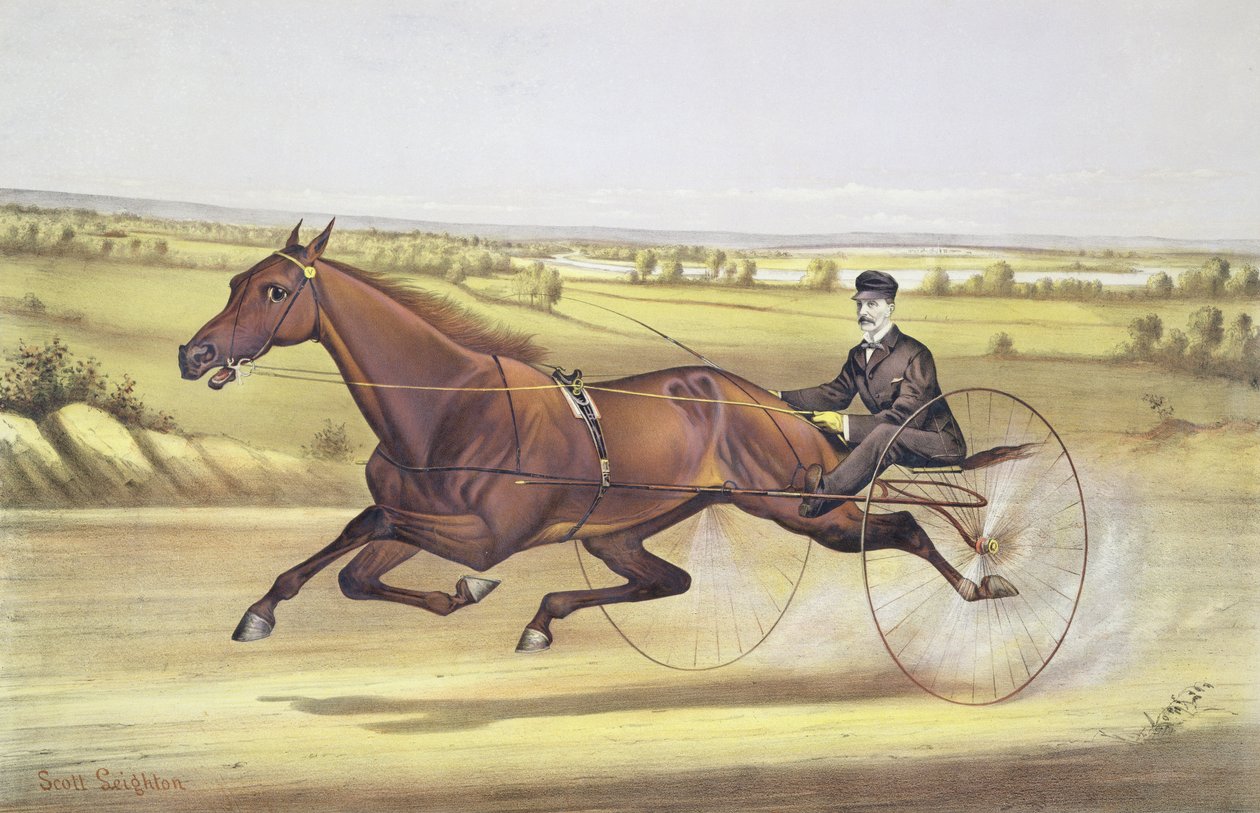 A rainha do relvado, &39;Maud S&39;, dirigido por WW Bair, pub. por Currier e Ives, 1880 de Nicholas Winfield Scott Leighton