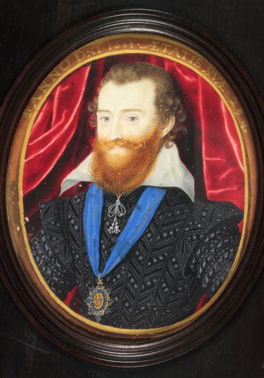 Ludovick Stuart, 2º Duque de Lennox e Richmond (esmalte) de Nicholas (after) Hilliard