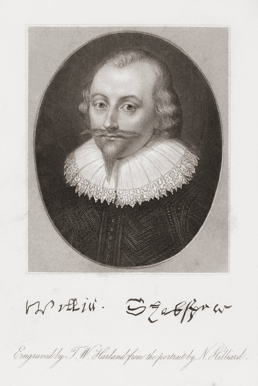Willian Shakespeare. Retrato por Hilliard. de Nicholas (after) Hilliard