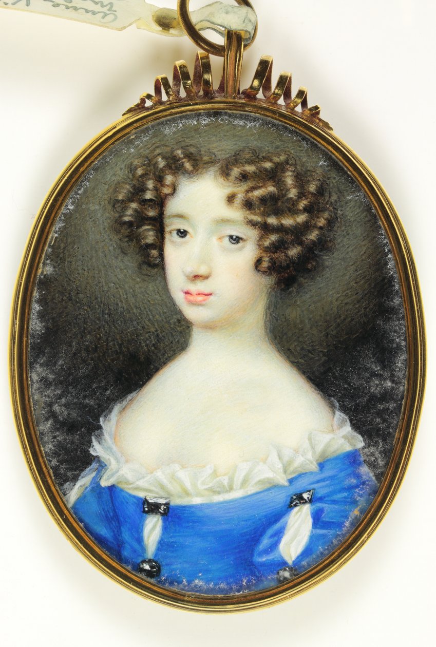 Anne Villiers, Madame Bentinck (aguarela em marfim) de Nicholas (attr.to) Dixon