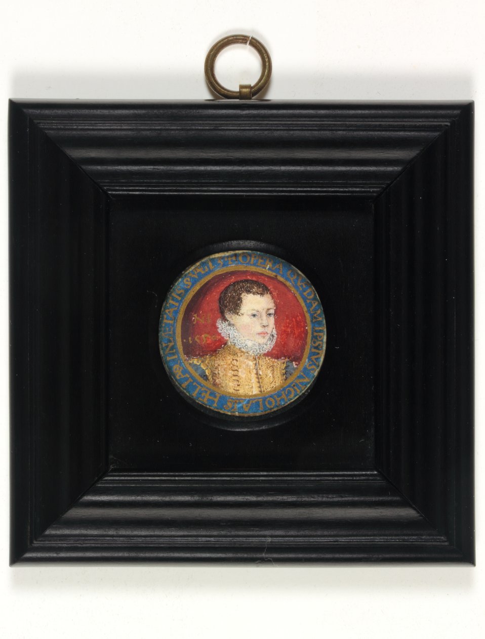 Presumido Auto-retrato do Artista, Idade 13, c.1560 (aquarela em velino) de Nicholas (attr.to) Hilliard