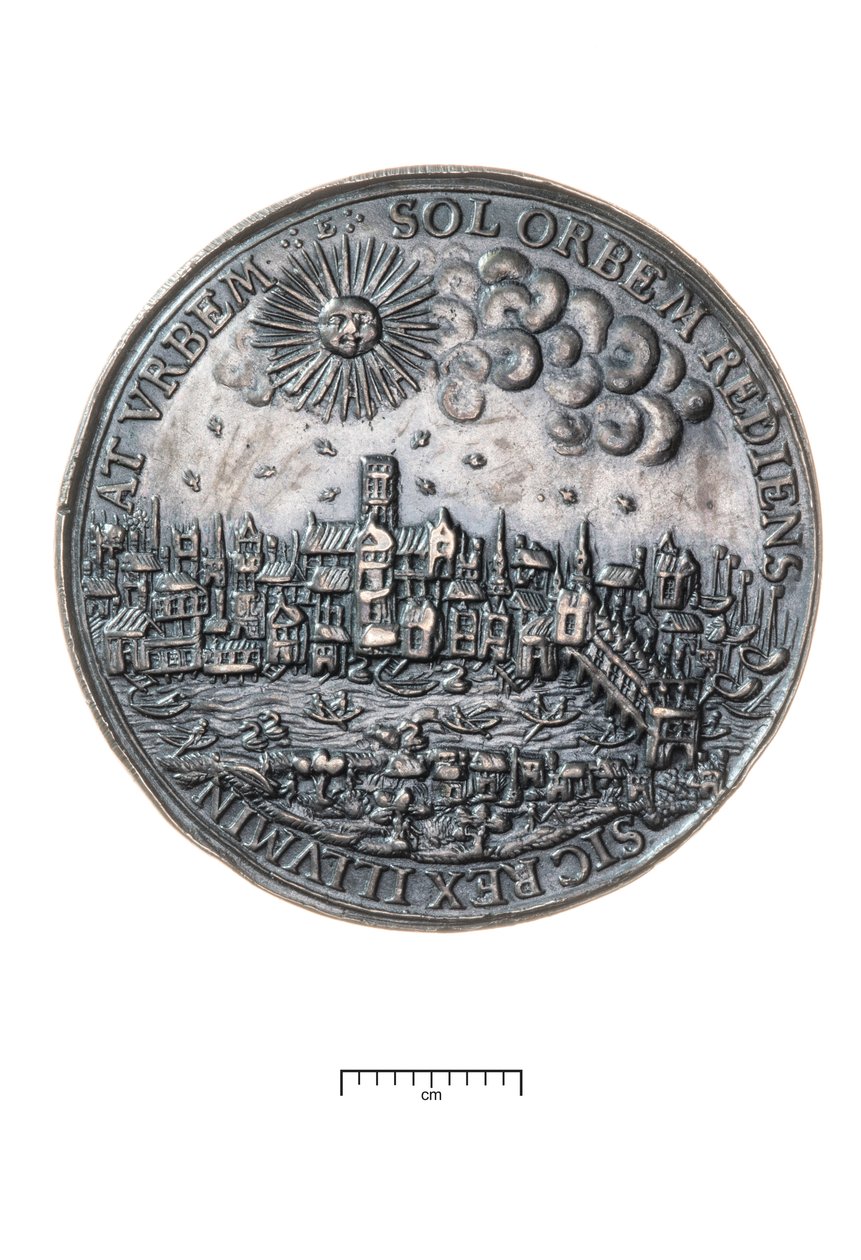 Carlos I, retorno a Londres após a coroação em Edimburgo, 1633 de Nicholas Briot