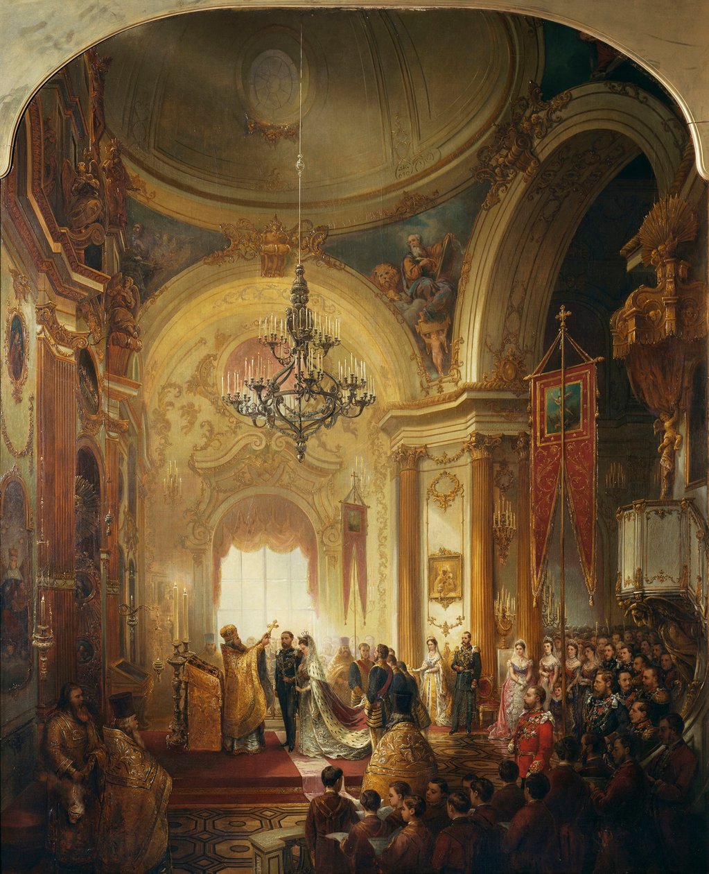 Casamento do príncipe Alfred, duque de Edimburgo e da grã-duquesa Maria Alexandrovna, 23 de janeiro de 187 de Nicholas Chevalier