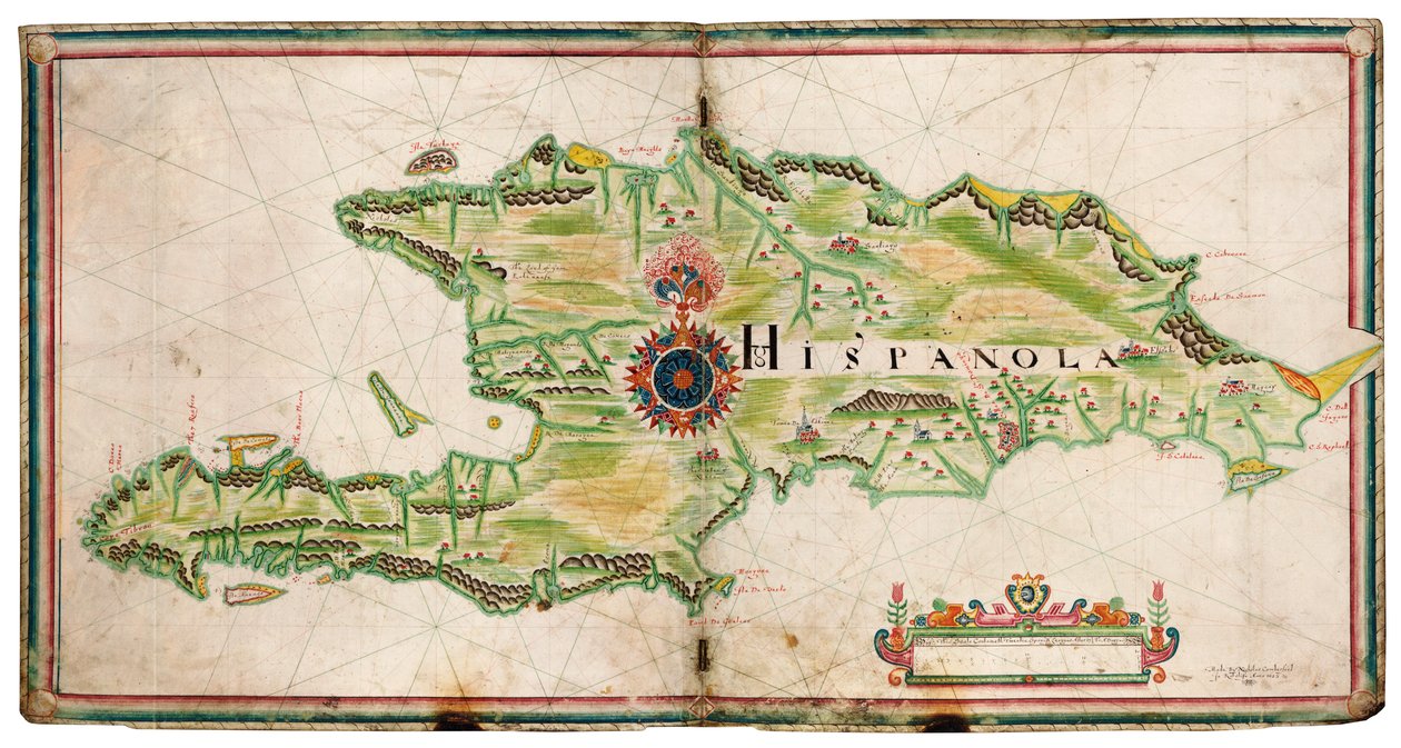 Mapa de Hispaniola de Nicholas Comberford