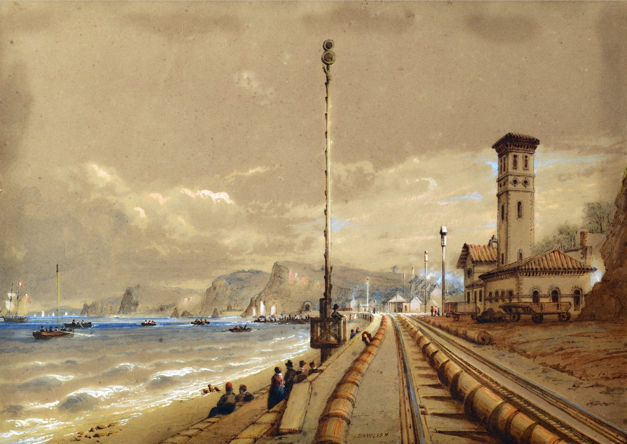 Atmospheric Railway at Dawlish, c.1850 (aguarela sobre papel) de Nicholas Condy