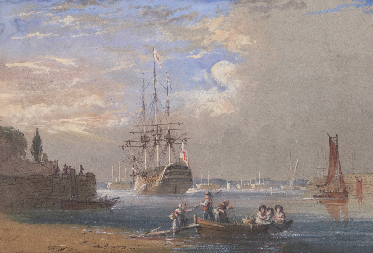 H.M.S. St. Vincent em Plymouth de Nicholas Condy