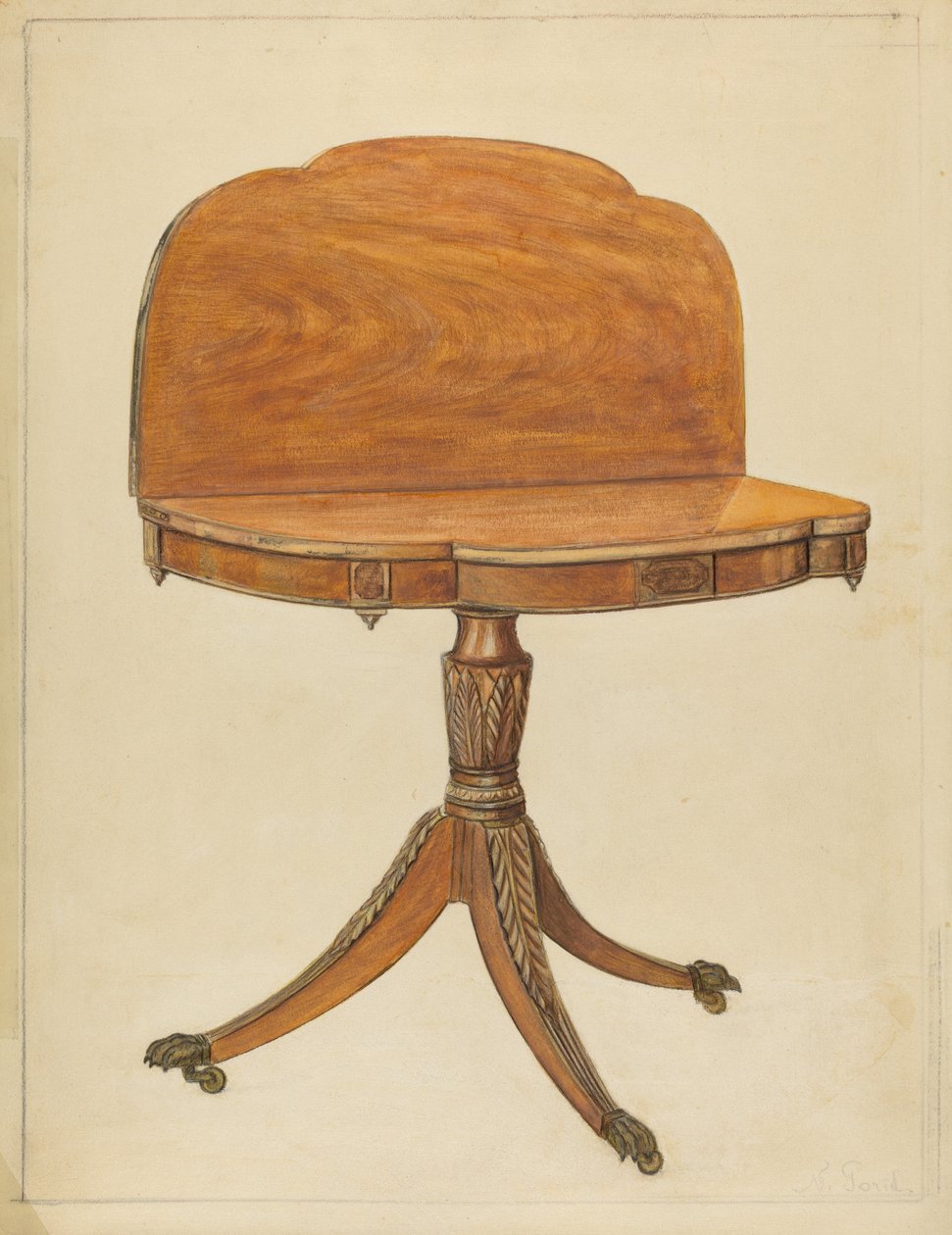 Mesa de cartas de Nicholas Gorid