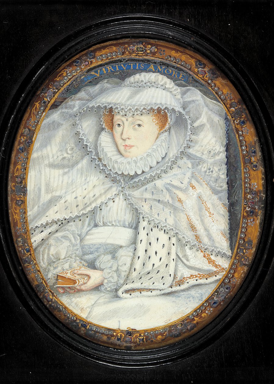 A Lady Traditionally Identified As Mary Queen Of Scots (aguarela em velino) de Nicholas Hilliard