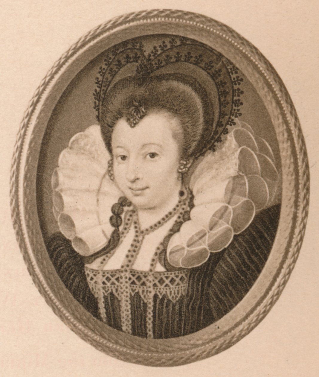 Catherine Knevett, condessa de Suffolk, século c16th 1904 de Nicholas Hilliard
