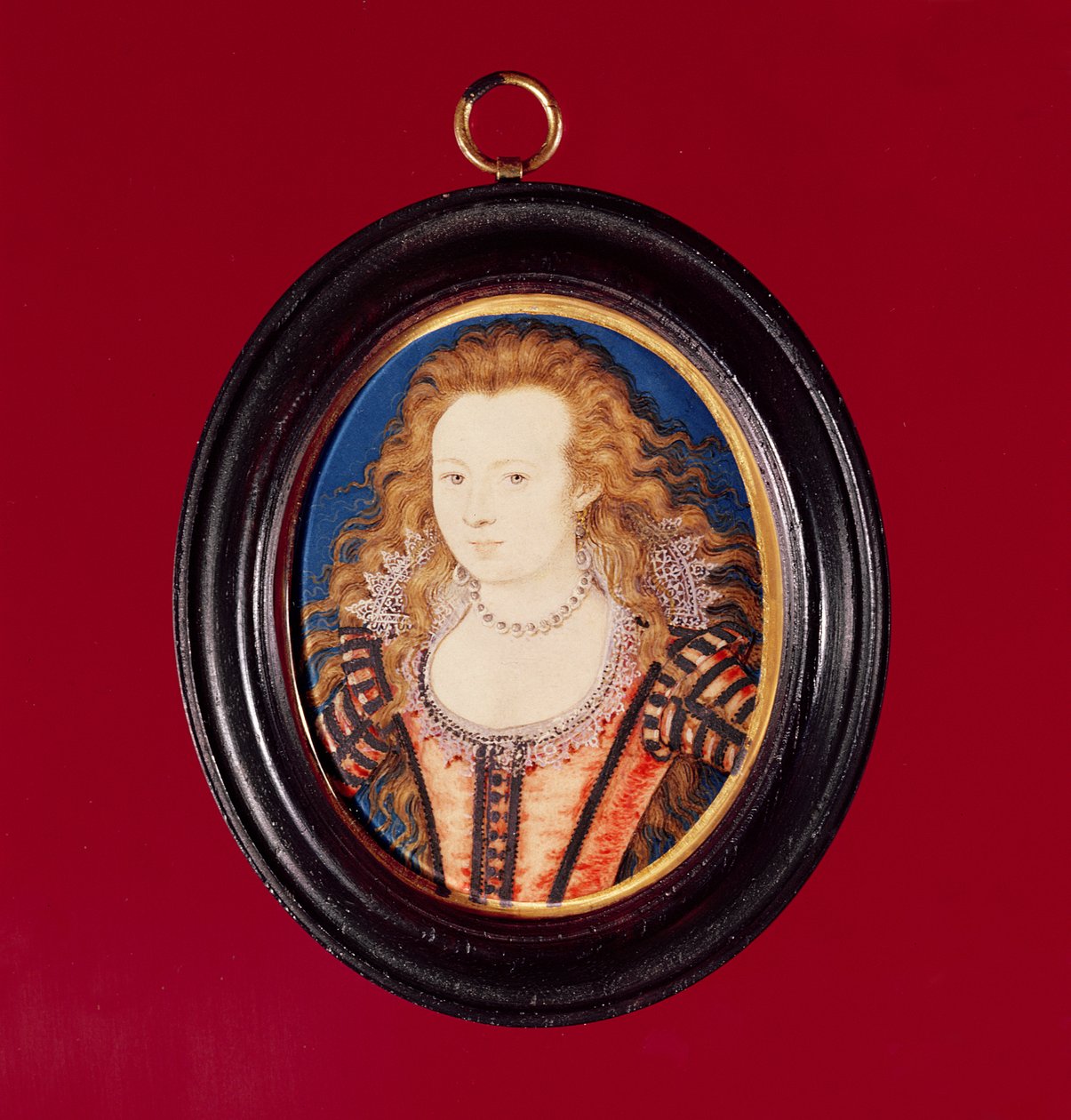Isabel da Boêmia, esposa do eleitor Palatino Frederico V, filha de Jaime I de Nicholas Hilliard