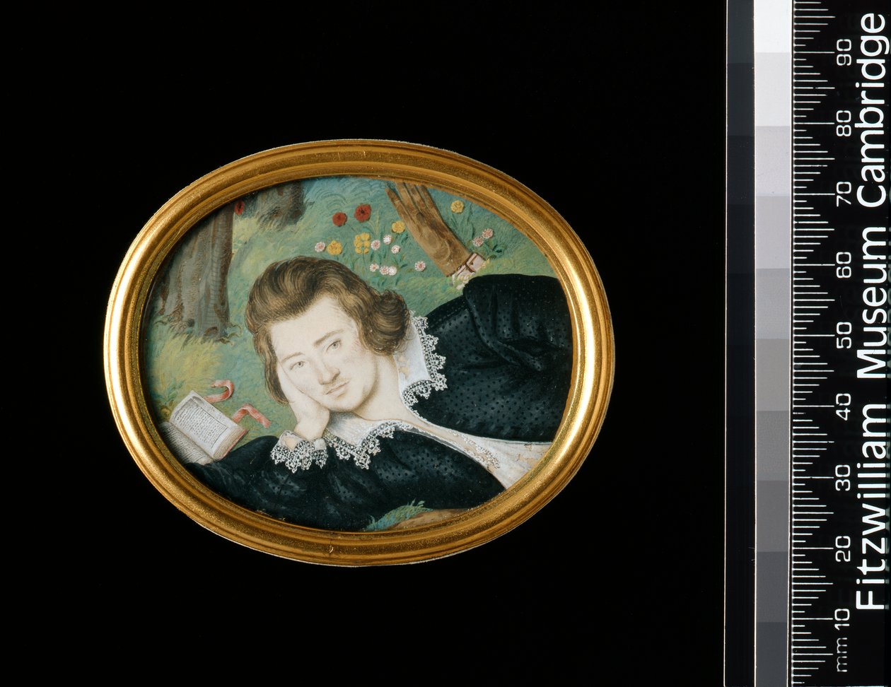 Henry Percy, 9º Conde de Northumberland, c.1595 (bodycolour em pergaminho preso a um baralho) de Nicholas Hilliard
